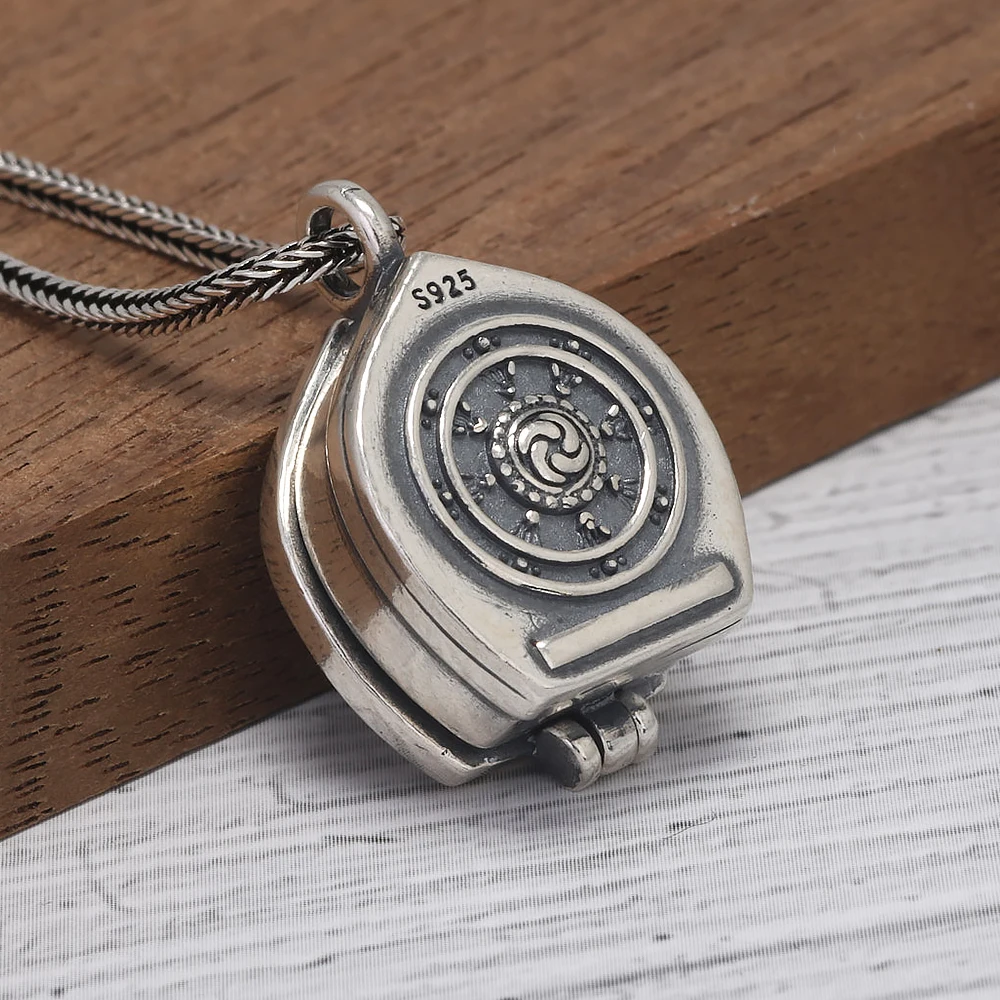 925 Sterling Silver Vintage Openable Locket Necklace for Women and Men Gawu Box Photo Frame Pendant Unisex Fine Jewelry