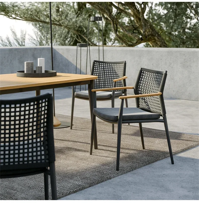 Outdoor Garden Furniture Set Outdoor Tables and Chairs Villa patio Nordic Tables and Chairs home Rattan Balcony Dining Table Set
