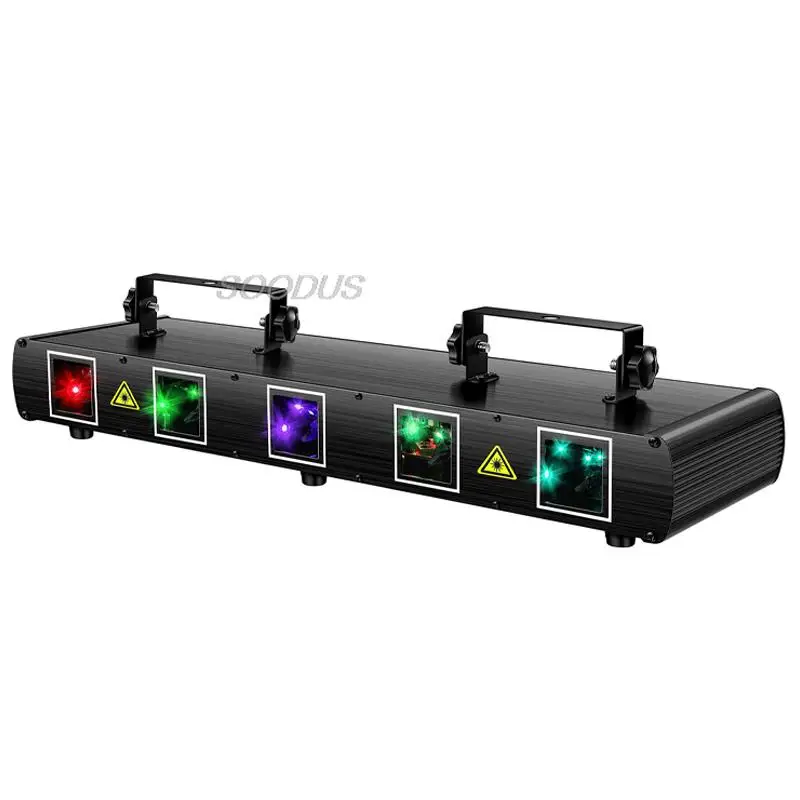 

LED Light Dj DMX Laser Projector Beam Sound Activated Party Lights RGBYC Music For Disco Dancing Birthday Bar Stage Lighting DJ