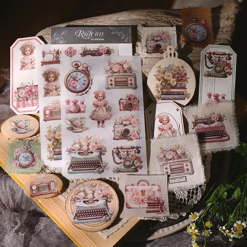 2 Sheet Vintage Floral Typewriter RUB ON Transfer Stickers Junk Journal Camera Girl Sticker Album Scrapbooking Material cartoon stickers decorative stickers self adhesive stickers stationery stickers paper stickers adhesive stickers decorative labels stickers cartoon sticker floral stickers diy scrapbooking accessories