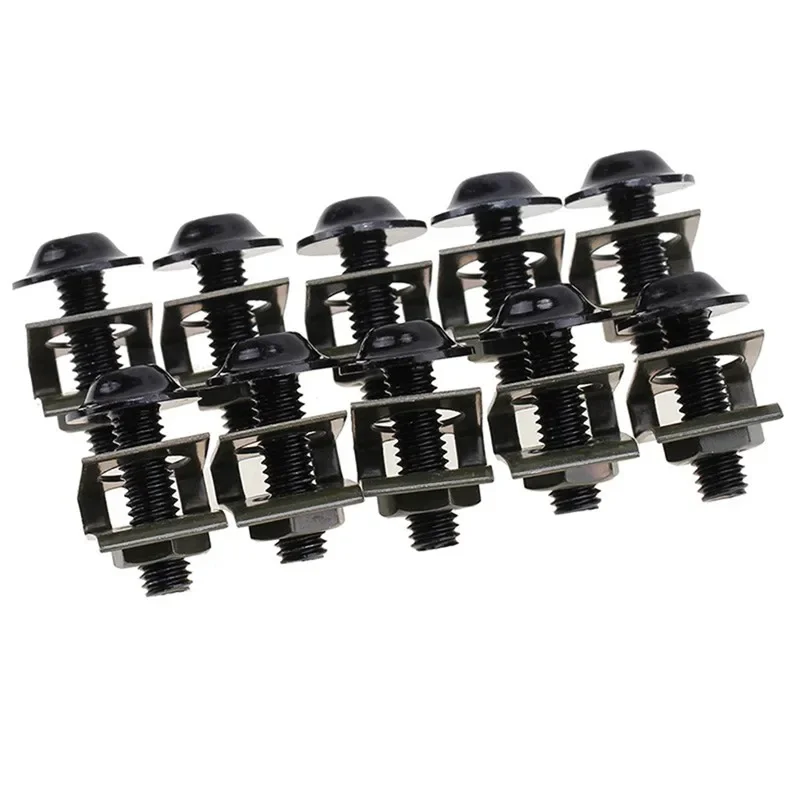 10pcs Motorcycle Scooter Multi-Color M6 6mm Fairing Bolts Fastener Clips Screw Spring Nuts Metal Nuts Bolt Auto Replacement Part car accessories motorcycle accessories auto fasteners auto accessories motorcycle screws motorcycle fasteners