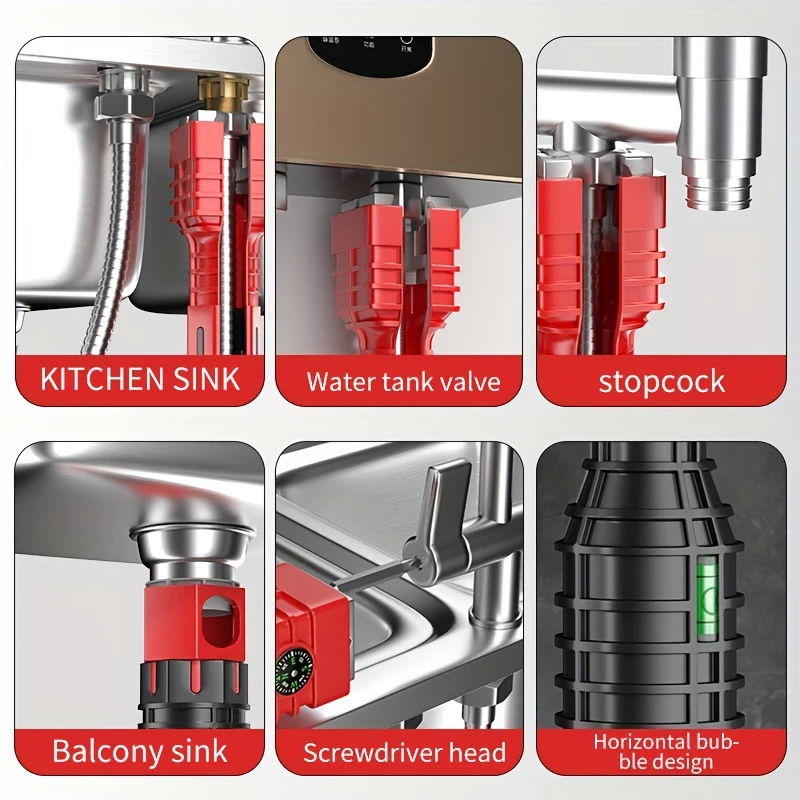 Bathroom & Kitchen Faucet Repair Tool Set 18-in-1 & 24-in-1 Flume Wrenches