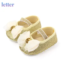 Chaussures en coton à paillettes pour bébés filles de 0 à 15 mois, en coton, à semelle souple, pour les premiers pas des tout petits, printemps automne 
