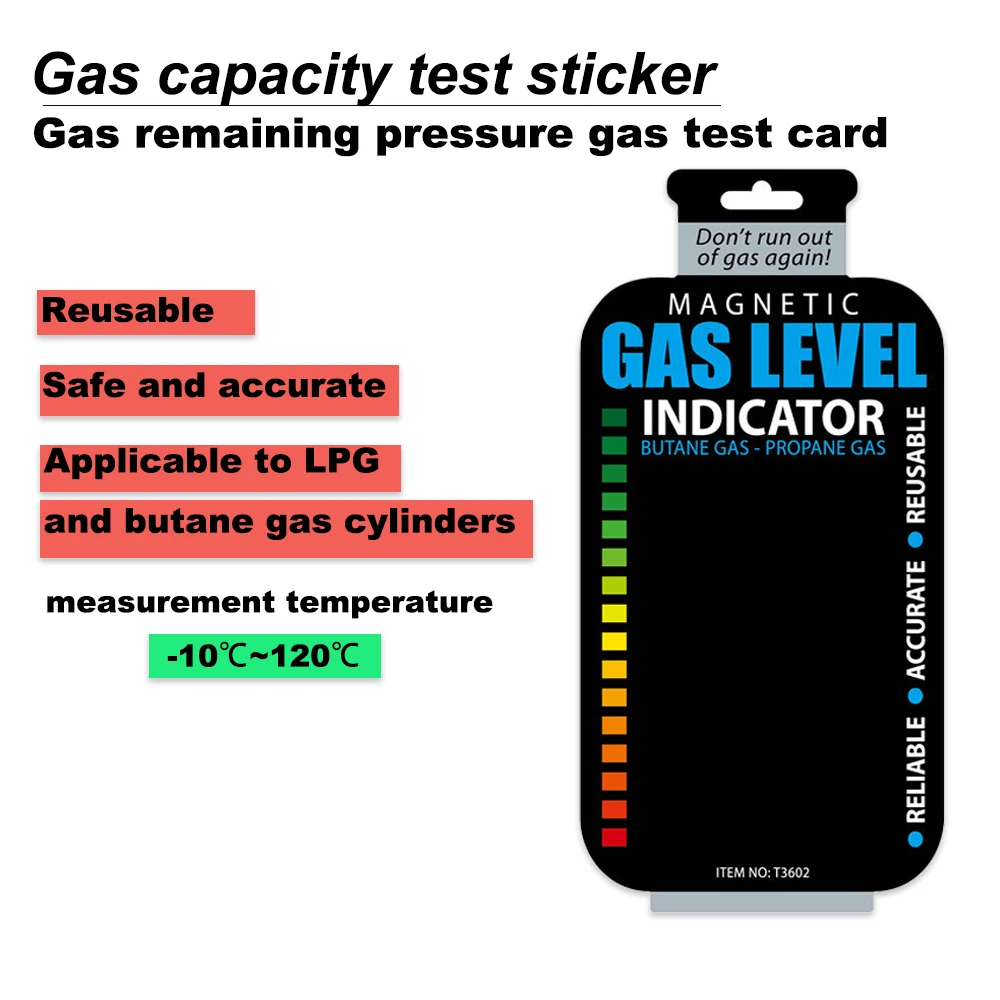 Fuel Tank Level Indicator 1Pcs Practical Propane Butane LPG Fuel Gas Tank Magnetic Gauge Caravan Bottle Temperature Measuring Stick