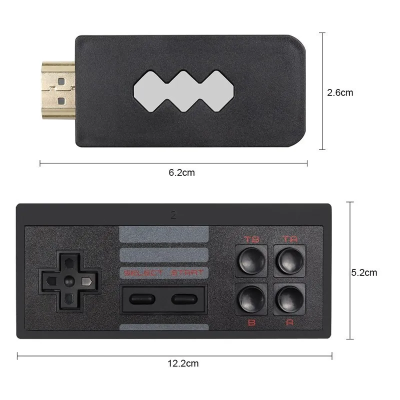 USB Wireless Handheld TV Video Game Console Build In 1800 Classic 8 Bit Game mini Console Dual Gamepad HDMI-compatible Output