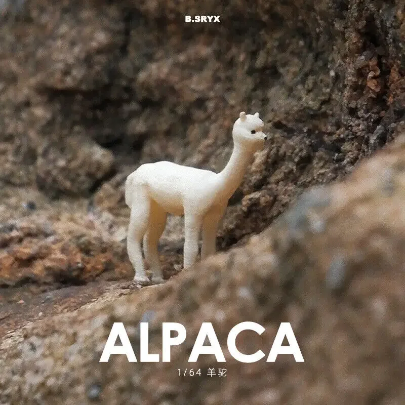 1:64 Scale Diorama Animal Model Outdoor Alpaca Cow Cute Animal Scene Display Model Collection Gift Toy 4