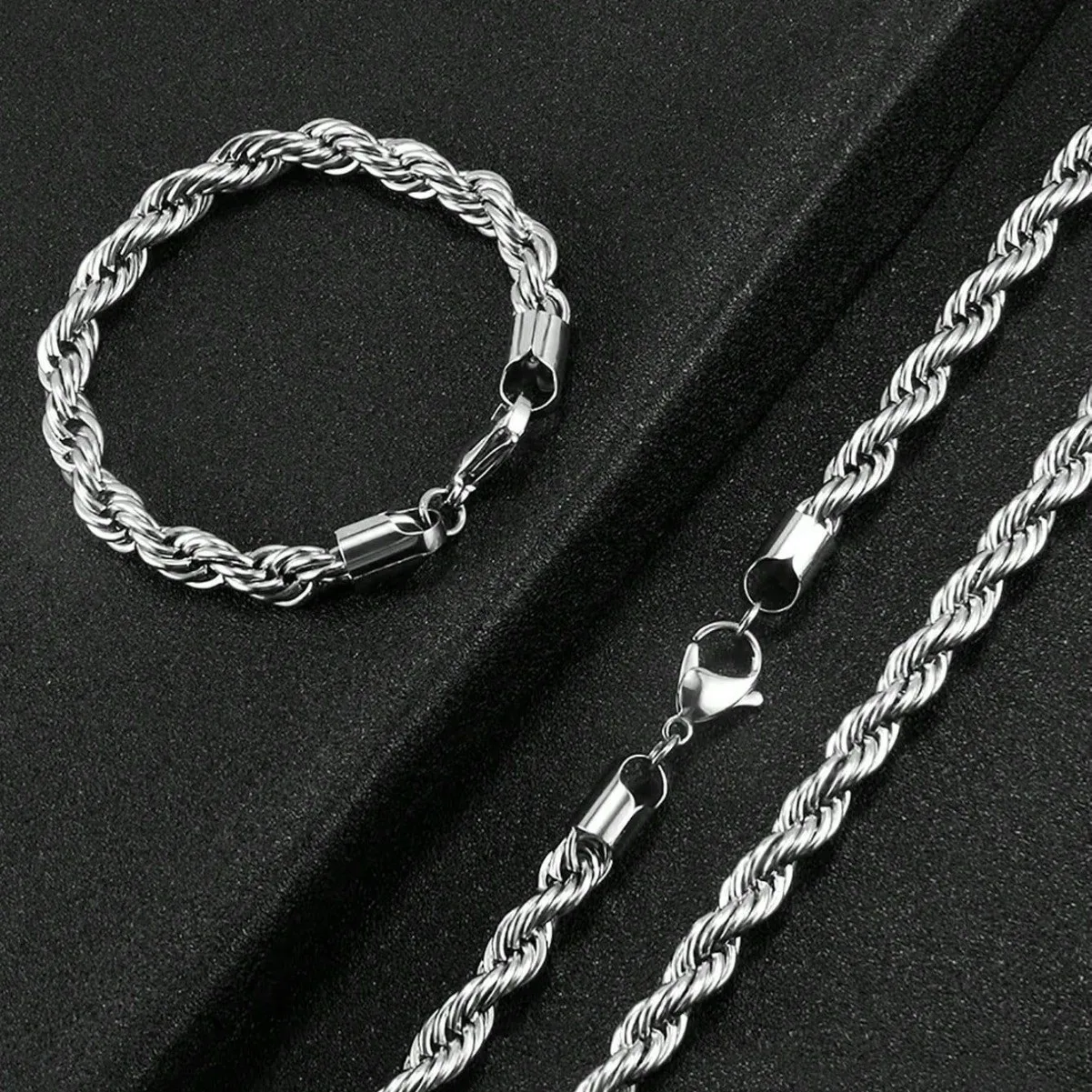 Jewelry Sets 2pcs Twist Chain Necklace Plus Bracelet