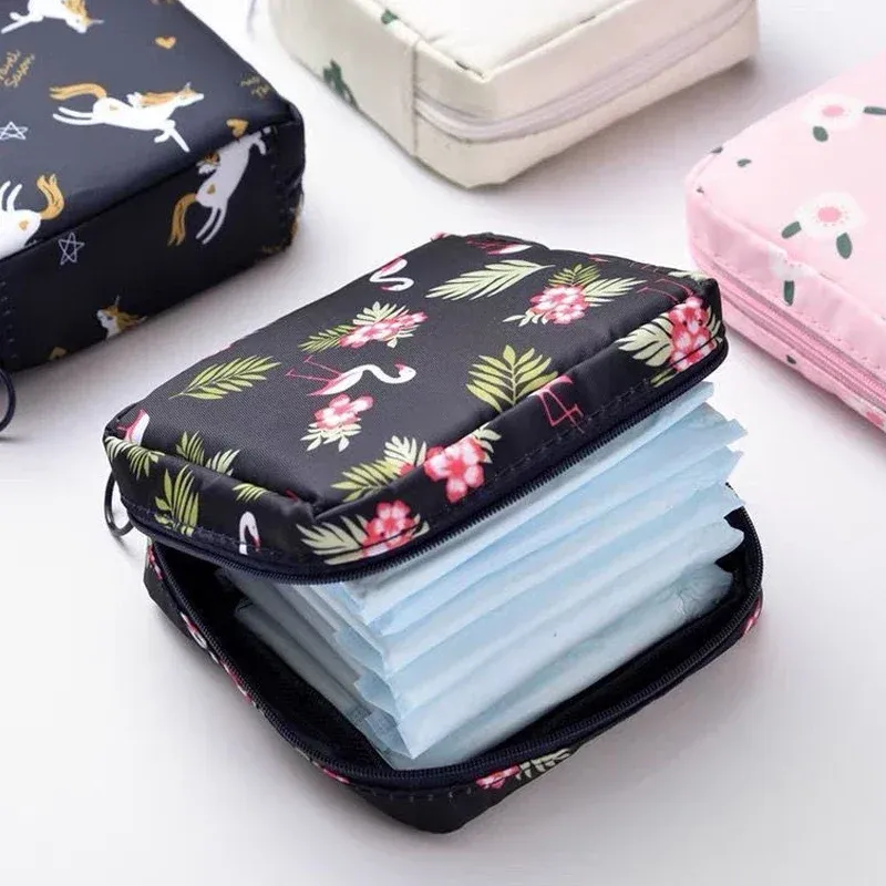 Women Girls Tampon Storage Bag Cosmetic Bag Organizer Bag Organizer Case Sanitary Pad Pouch Napkin Cosmetic Bags Tampon Holder