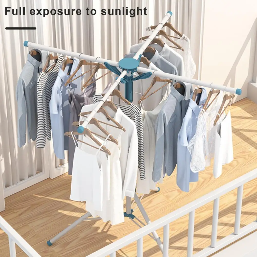 Folding Clothes Drying Rack Sturdy Tripod Clothes Drying Rack with Adjustable Height Foldable Design for Indoor/outdoor Laundry 3