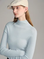 ZIQIAO Wool Sweater for Women Autumn and Winter New 18 Needle Nude Seamless Knitted Bottoming T-shirt 25ZQ93002+25ZQ93035 - Image 3