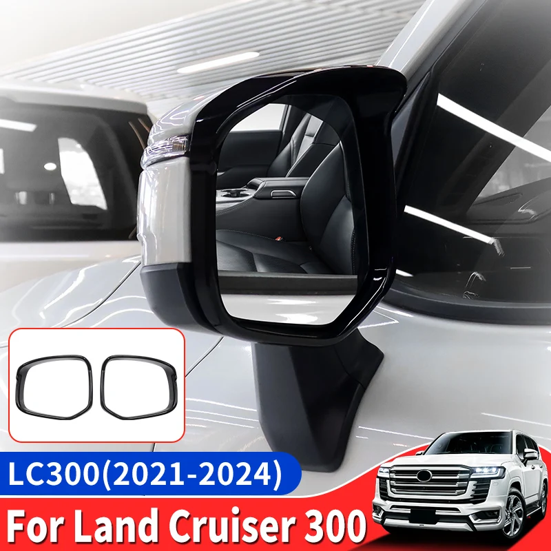 For Toyota Land Cruiser 300 Rearview Mirror Rainproof Cover Rain Eyebrow LC300 Exterior Upgrade Accessories rearview mirror rain shield rearview mirror rain eyebrow rearview mirror rain guard