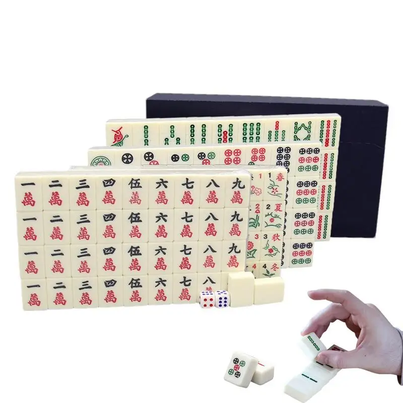 Set Mahjong Formato Viaggiatore Set Mahjong Professionale Set Gioco Versione Tradizionale Cinese Mah Jong Mahjongg Mah-Jongg Mah Jongg