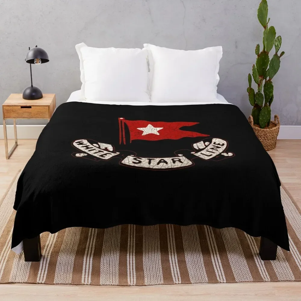 

White Star Line T-ShirtWhite Star Line T-Shirt_by Midcenturydave_ Throw Blanket Soft Beds Polar Luxury Retros Blankets