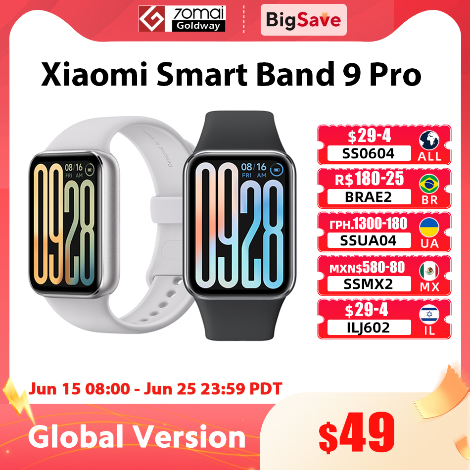 Original Global Version Xiaomi Smart Band 9 Pro Smartband 1.74" Display Blood Oxygen Sport GPS Smart Watch Bracelets Mi Band