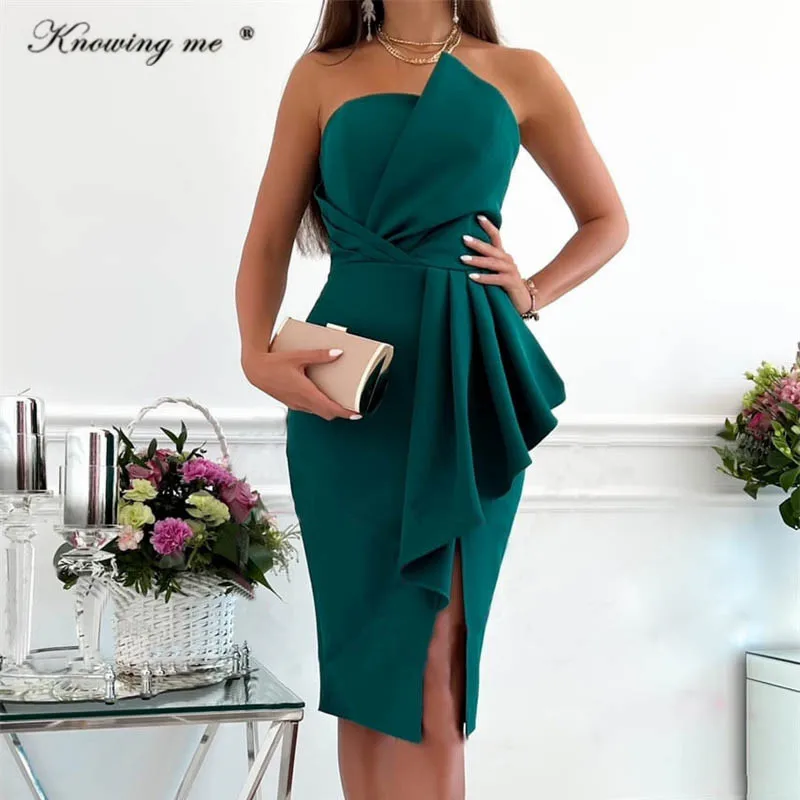 

Женское офисное плиссированное платье, летнее пикантное облегающее асимметричное платье миди, женское повседневное однотонное праздничное платье с Боковым Разрезом, 2022