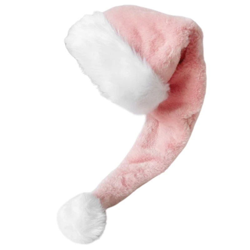 

Blingbling Christmas Santa Hat Thicken Plush and White Furry Brim for Christmas Parties Dress Up Cosplay