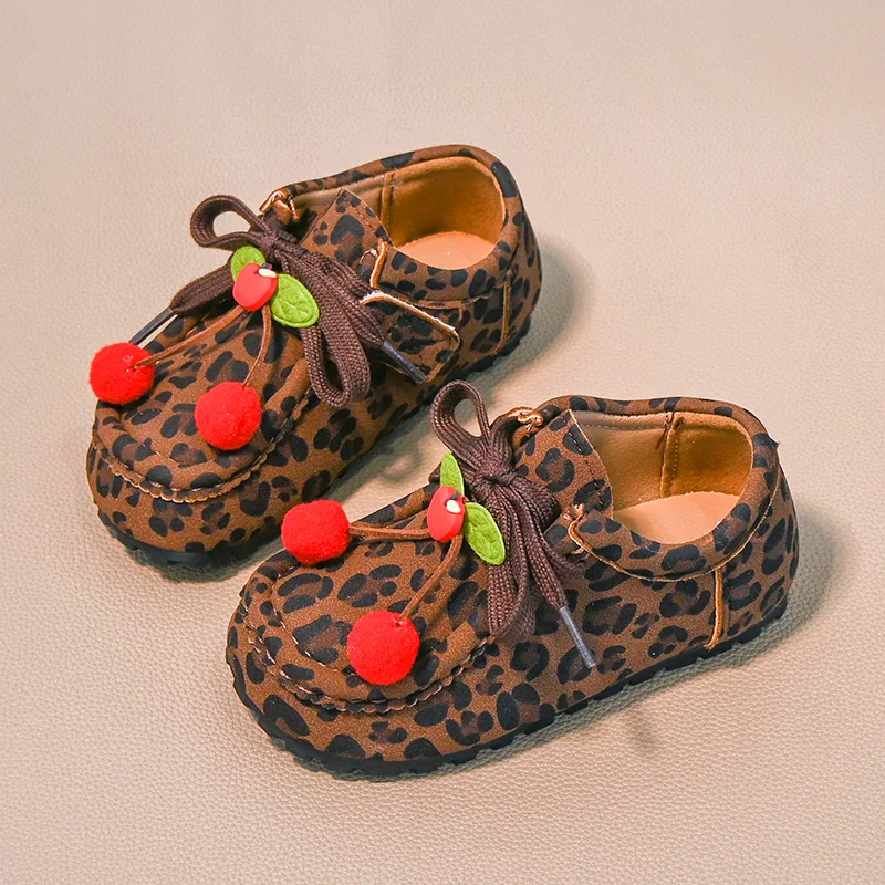 Leather Ballet Flat Shoes for Kids Girls