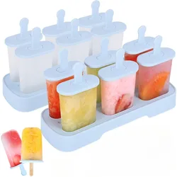 6-Piece BPA-Free Easy-Release Popsicle Maker Set (Blue 2pcs)