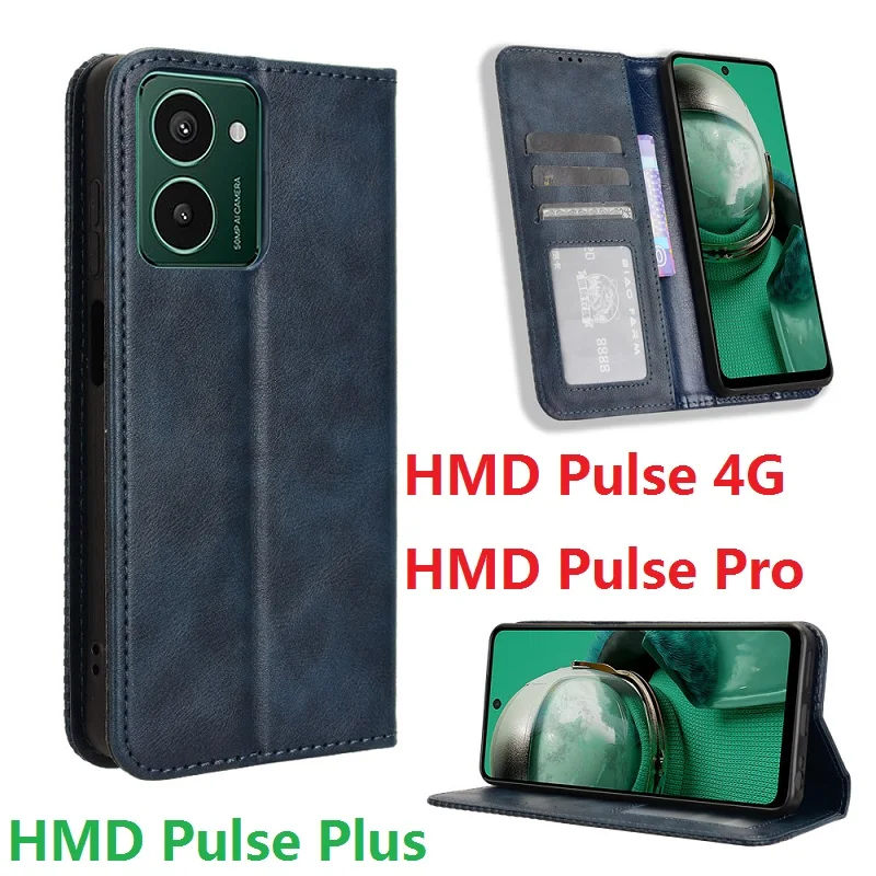Leather Wallet Case with Magnetic Book Stand and Card Holder