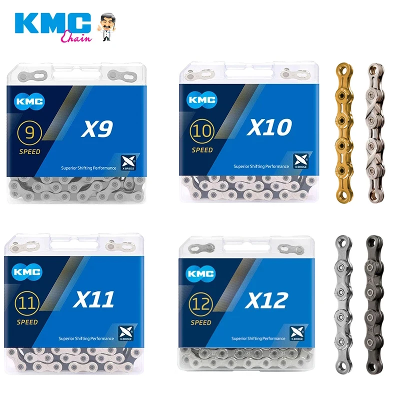 KMC Catena Per Bicicletta 9 Velocità X9, Rotolo Da 50 Metri Con 40 MissingLink, Argento/Grigio, Compatibile Shimano/SRAM/Campagnolo