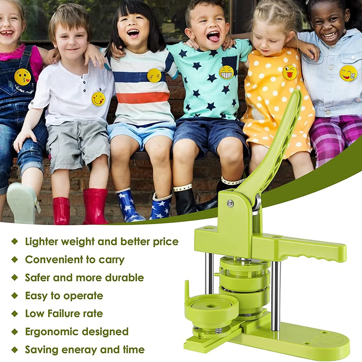 Badge Pin Button Maker Machine DIY Badges Set 25MM-58MM Button Punch Press Maker Machine with 100 Pcs Parts + Circle Cutter badge maker button maker machine