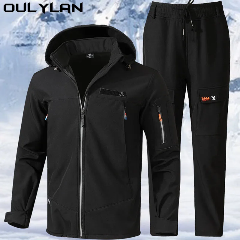 

Oulylan 2-piece Men's Outdoor Sports Climbing Clothing Men's Military Tactics Set Wear Resistant Multi Pocket Breathable