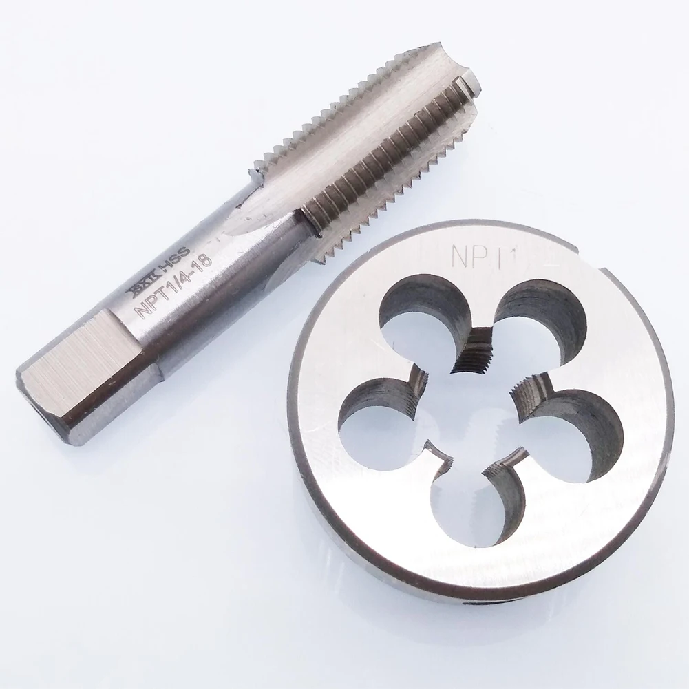 

HSS 1/4-18 NPT Tap And 1/4-18 NPT Die Right Hand 61mm Tap Length Tap Die Set 38mm Diameter Handle Tool Accessories
