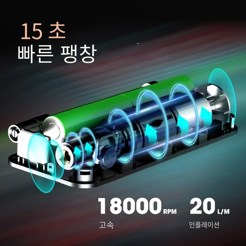CARSUN 휴대용 충전식 에어 펌프 타이어 팽창기, 디지털 무선 자동차 타이어 공기 주입기, 자전거 압축기 2
