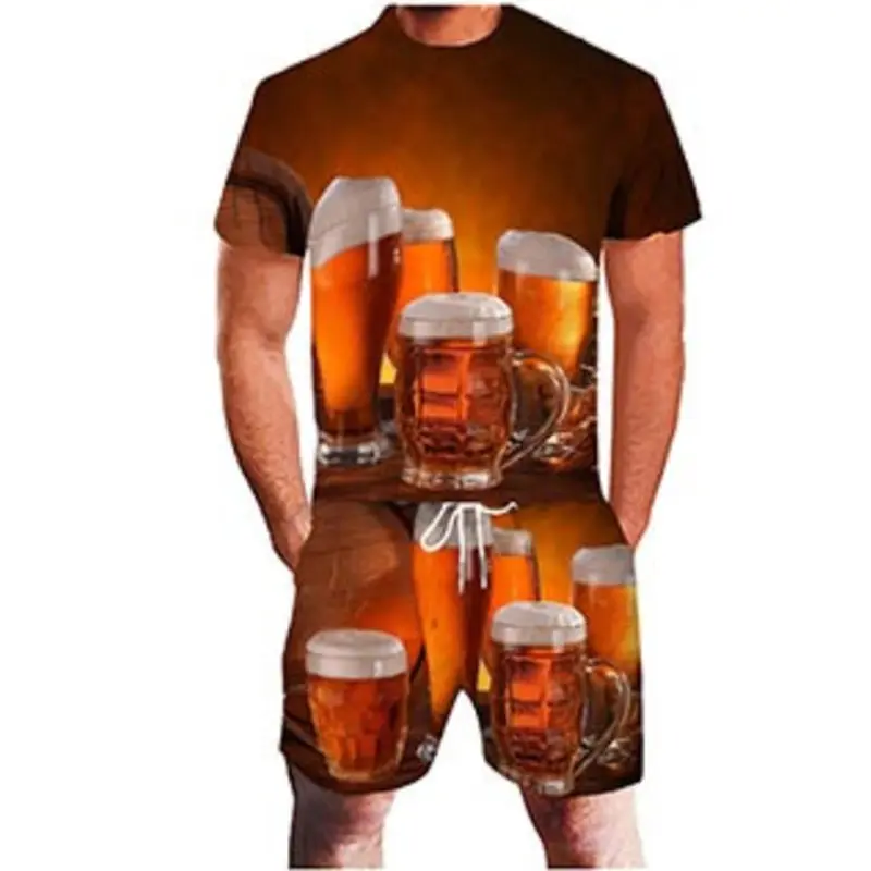 Summer Mens Short Sleeve Tshirt Sets