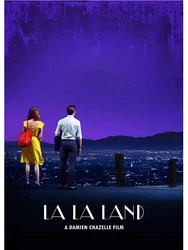 Vintage La La Land Music Movie Poster Canvas Art - City of Stars Modern Wall Decor - 50x70cm No Frame (G)