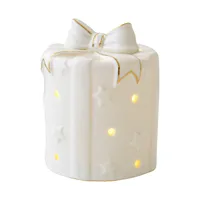 Ceramic Christmas Snowman Car Desktop Home Decoration Small Scene Layout Props Yard Sculptures for Outdoor Modern 1
