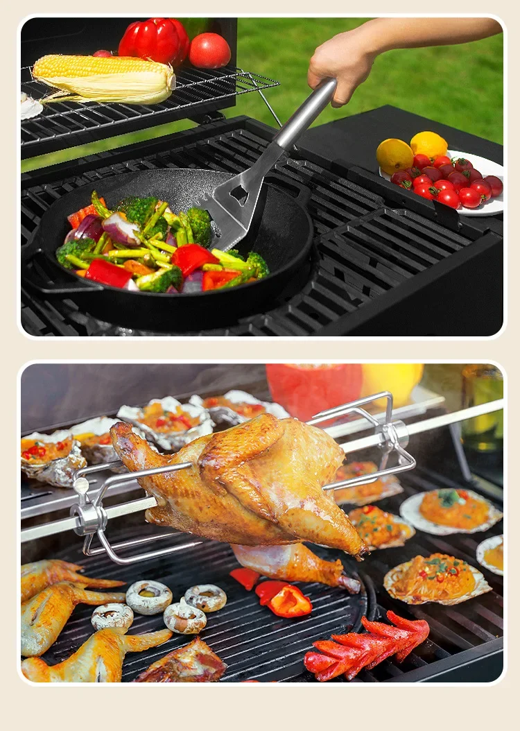 Villa Patio BBQ Charcoal Grill, Outdoor Grill Large 5-10 Person Grill Charcoal Grill Household 5