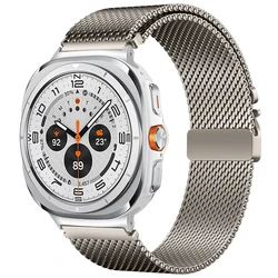 Premium Stainless Steel Milanese Loop Strap with Parachute Buckle - Galaxy Ultra 47mm (Titanium)