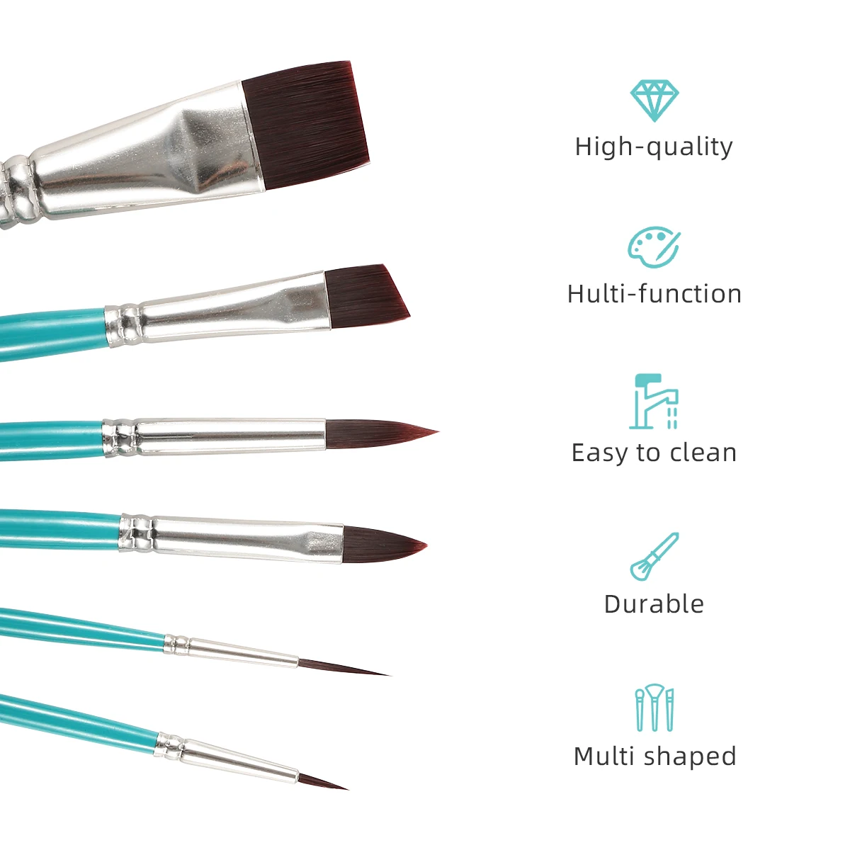 12 Pieces Professional Quality Brush Face Paint Brush Set  For Face Painting Watercolor Acrylic Oil Painting Nail Art 4