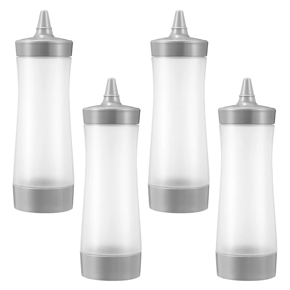 

4 Pcs Squeeze Seasoning Dispenser Sauce Ketchup Jam Plastic Kitchen Control Condiment