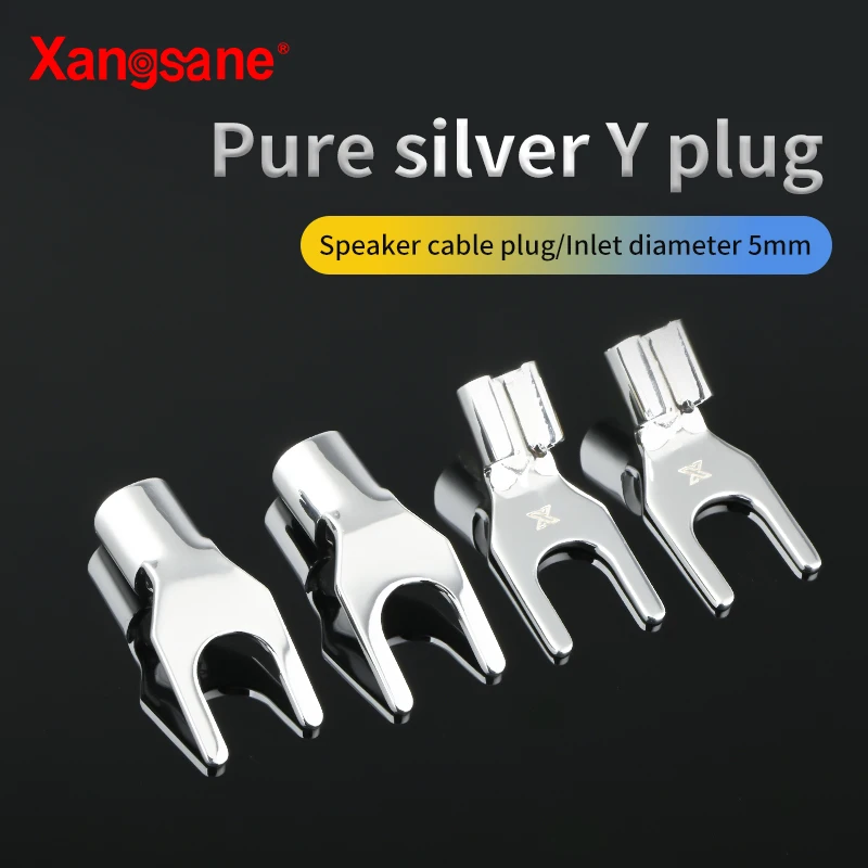 

Xangsane XS-A009 99.99% sterling silver Y plug welding speaker cable U-plug audio power amplifier connection plug terminal