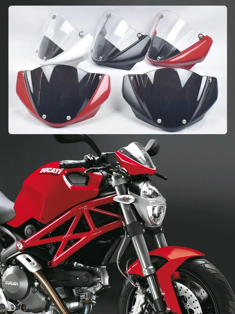 

Motorcycle Sports Windshield Head Cover Windshield Deflector Visor For Ducati Monster 696 795 796 1100