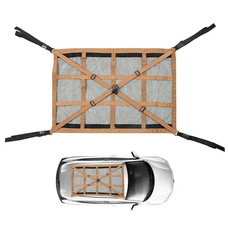 

Double-Layer Car Ceiling Cargo Net Pocket Automotive Roof Storage Organizer Load-Bearing Mesh For Truck SUV Interior Accessories