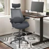 400lbs High-Back Mesh Ergonomic Drafting Chair,Tall Office Chair, Standing Desk Chair,Adjustable Headrest 1