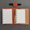 Cute cat A7 notebook retro brown detachable loose-leaf notepad 2 binders portable leather schedule planner，whith 80 pages 5