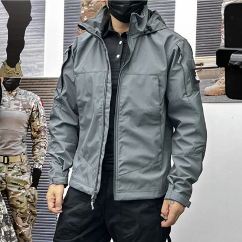 

Spring and Autumn Outdoor Men's Tactical Jacket Soft Shell Assault Suit Waterproof Autumn and Winter Fleece Climbing Suit