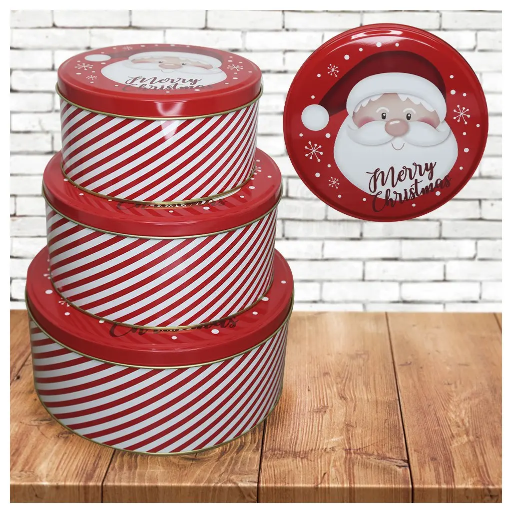 Santa Claus Merry Christmas Christmas Tins Set For Candy