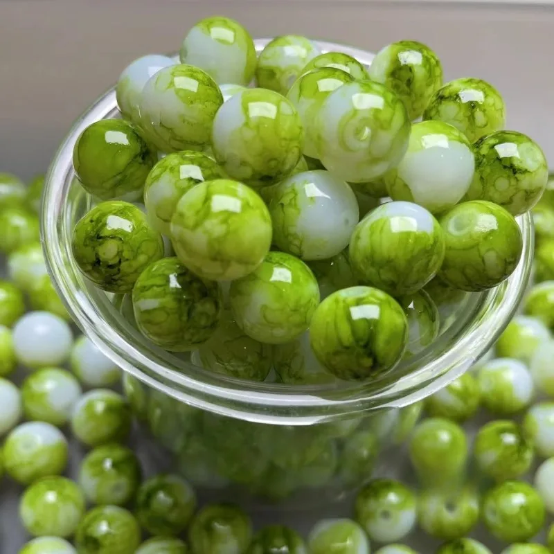 

New Transparent National Wind China White Handmade Holes New Chinese Style DIY Glass Beads Accessories.