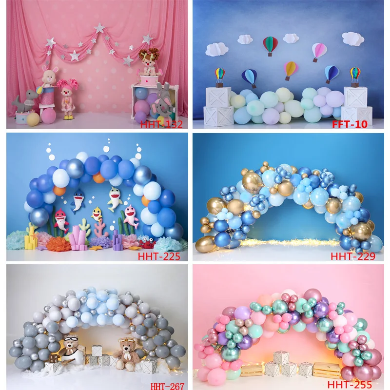 

SHENGYONGBAO Personalized Decoration Colorful Balloon Snowman Background Newborn Baby Birthday Photography Backdrops FSS-110