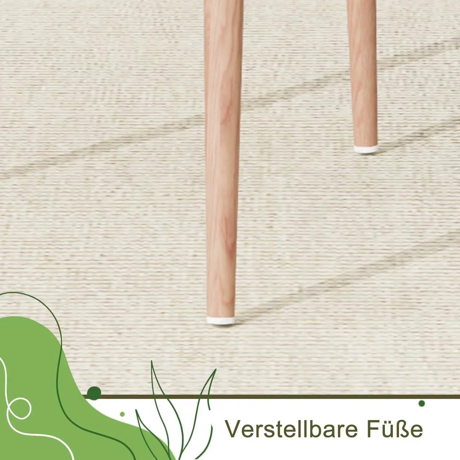 Comanlai PE Imitat-Rattan Esszimmerstühle, 2 Stück PU-Polsterstühle mit Metallbeinen, Esszimmermöbel – Detail 7