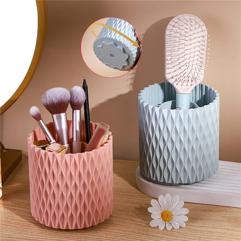 

Rotating Makeup Brush Cup Holder Storage Box Organizer Multi-functional Desktop Eyebrow Pencil Makeup Brushes Organizer Holder