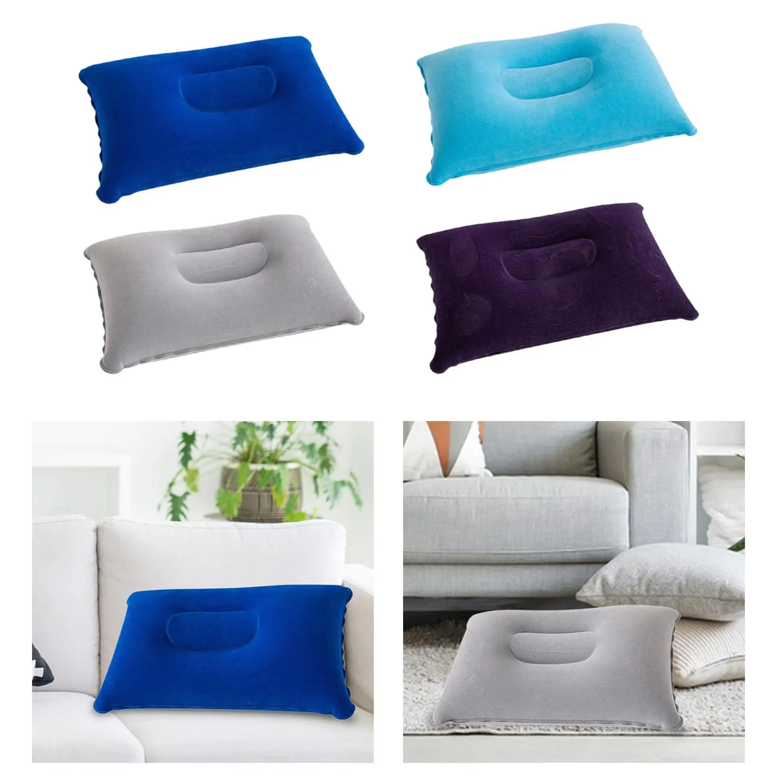 Inflatable Pillow PVC Plane Air Pillow Sleeping Pillow Cushion