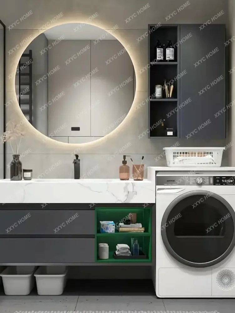 Washstand All-in-One Cabinet Combination Stone Plate Whole Washbin Bathroom Cabinet Bathroom Washbasin
