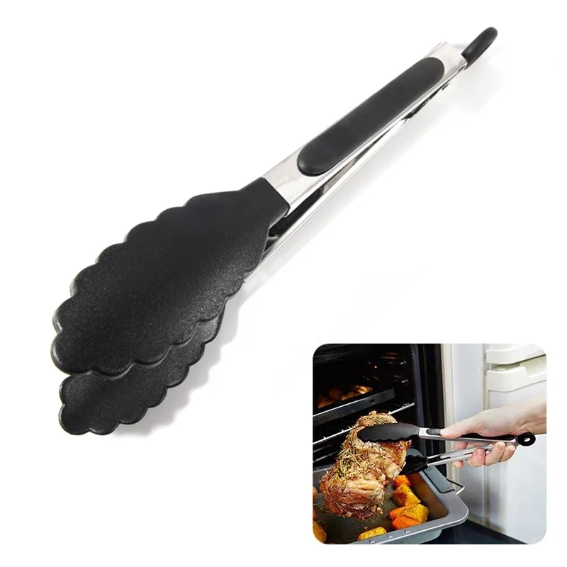 1pc Random color Kapmore Heat-Resistant Food Tong food tongs Creative Non-Slip Nylon Bread Tong Serving BBQ Tools Accessories