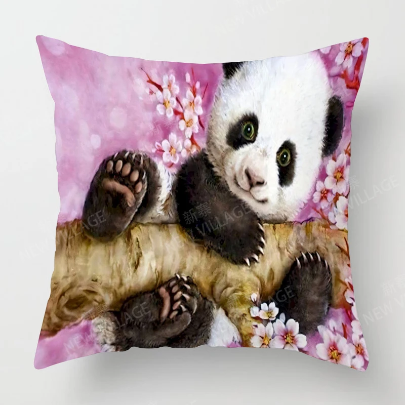 Home living room decoration cushion covers short plush Panda and Bamboo throw pillow cover45*45 pillowcase 40x40cm 50x50 45x45 2